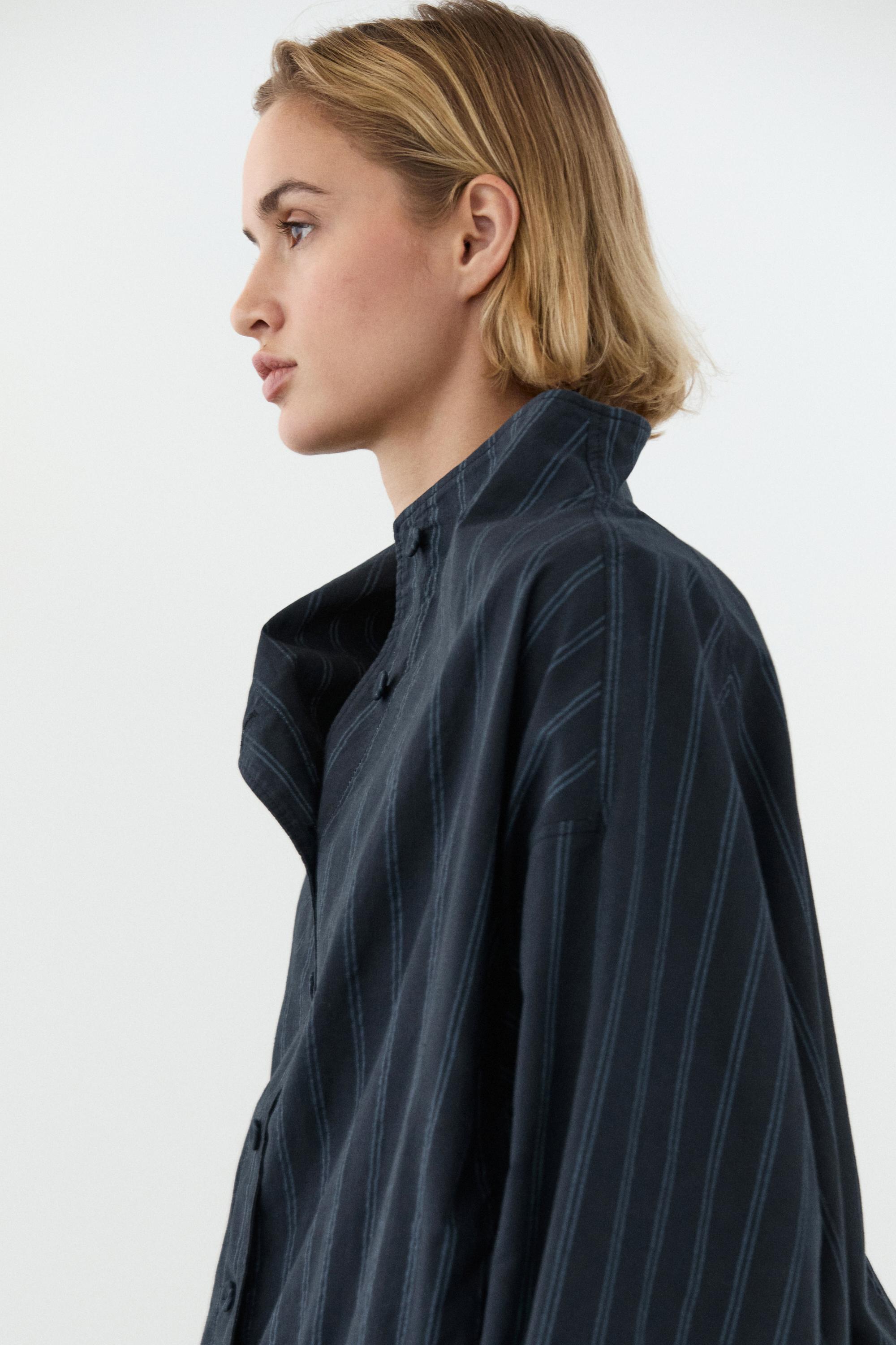 Striped high neck bomber jacket